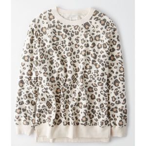 AE American Eagle Fleece oversized crew sweatshirt